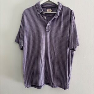 Faherty Polo Shirt Mens‎ XL Blue Purple Stripes Soft Comfort Casual Pima Cotton